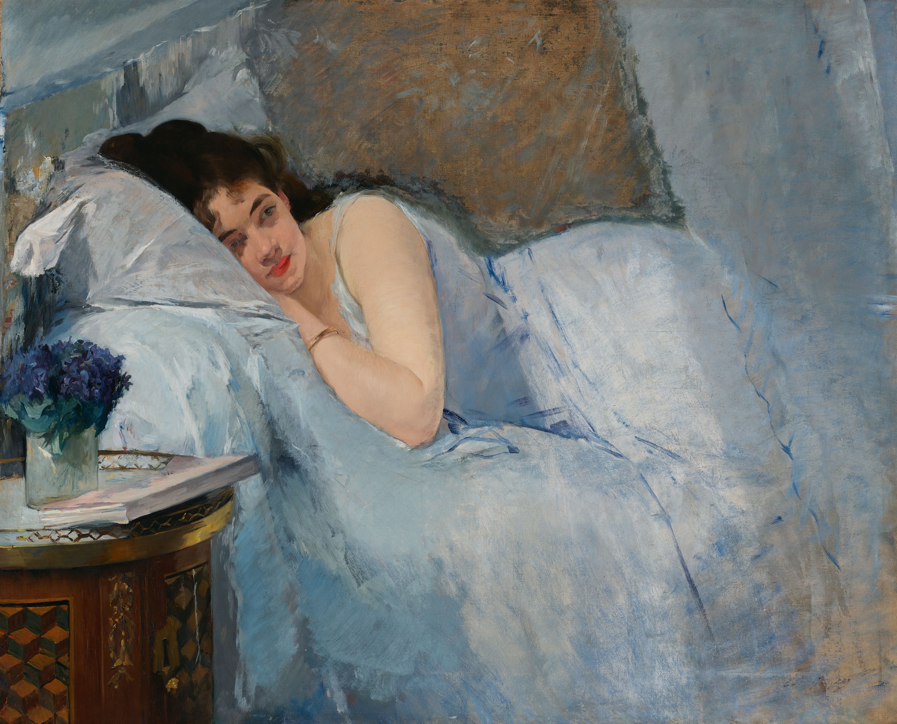 Eva Gonzalès, Awakening, c. 1877–78, oil on canvas, 81.1 × 100.1 cm, Kunsthalle Bremen – Der Kunstverein in Bremen. Photo Marcus Meyer Photography
